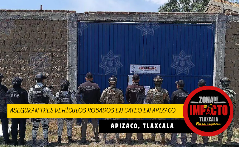 Operativo revela posible red de vehículos robados en Apizaco