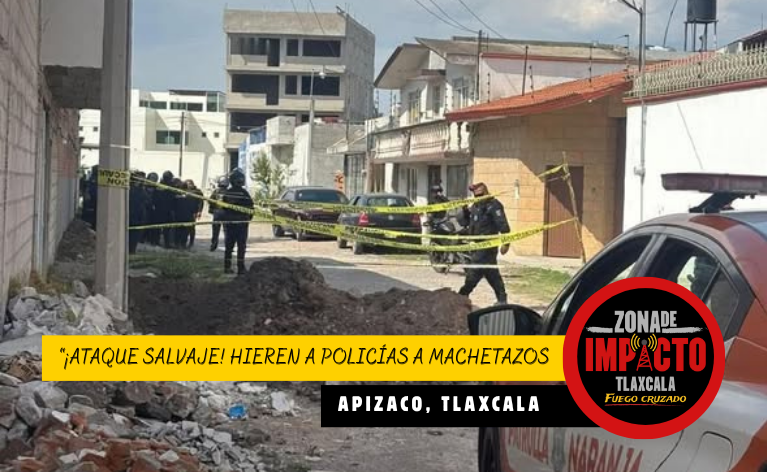 ¡MACHETAZOS CONTRA LA LEY! Turba desata brutal ataque a policías en Apizaco