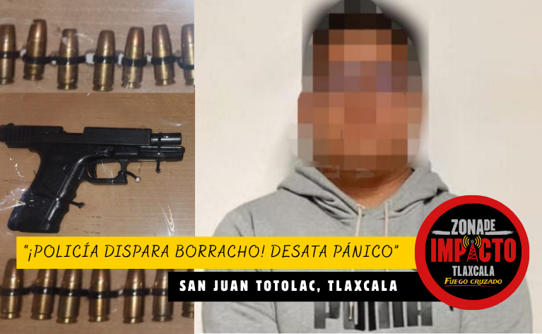 ¡BALACERA Y ESCÁNDALO! Policía ebrio desata terror y dispara en plena calle en Totolac