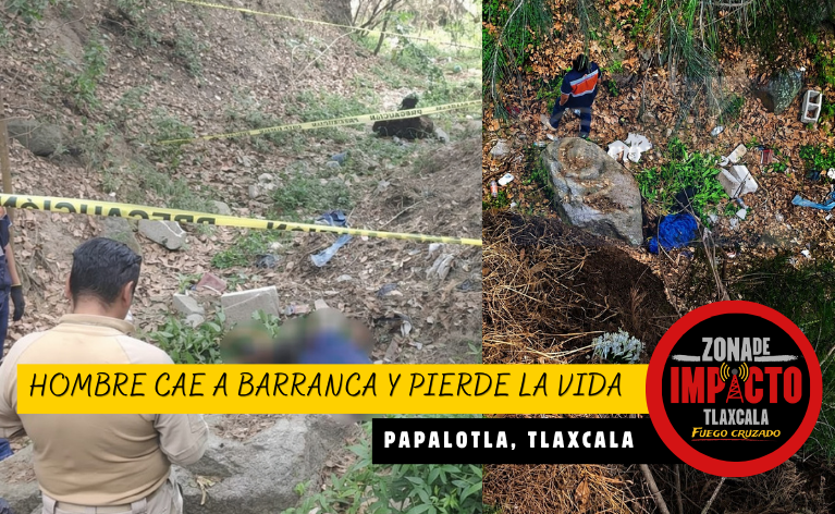Trágica caída en Papalotla: hombre muere tras precipitarse a barranca mientras convivía